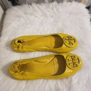 Yellow Tory burch ballet flats